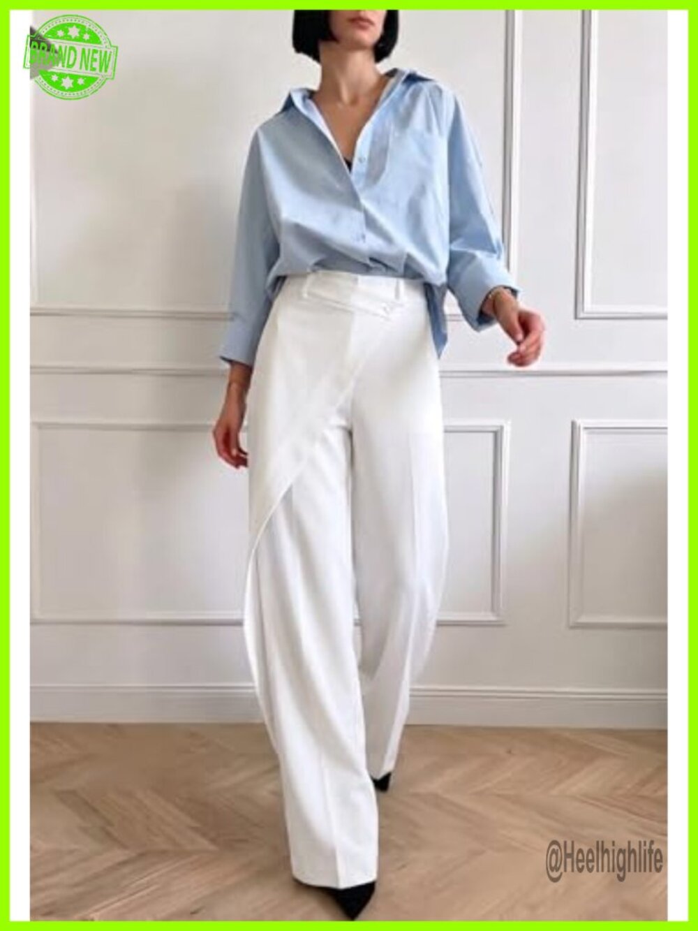 High Waisted Wide Leg Dress Pants Business Casual Palazzo Slacks - Picture 2 of 5